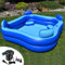 Rukala™ Aufblasbarer Pool mit Sitzen und Kopfstützen, 2,4 x 2,4 m, inklusive elektrischer Pumpe, Schutzplane im Lieferumfang enthalten