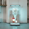 KSFASHZ Vetrinetta Espositiva con LED, Vetrina in Vetro a 2 ripiani, 1 Porta, Vetrina Soggiorno con LED Vetrine di Vetro con Serratura Vetrinetta Espositiva a Colonna Vetrina Soggiorno 86×40×36.5cm