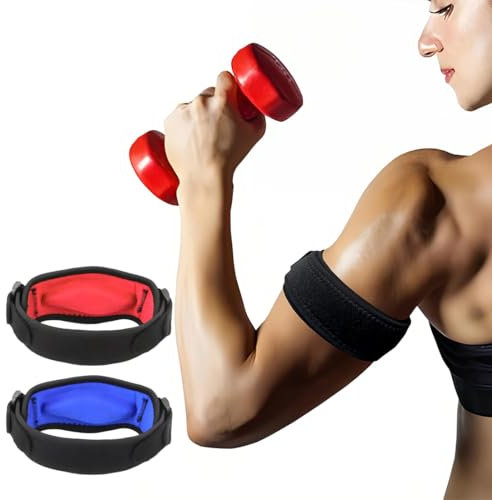 XYTAHDM Cinta de Codo Tenista, 2 x Coderas Epicondilitis, Coderas de Golfista Ajustable y Antideslizante para Tenis, Golf, Levantamiento de Pesas, Cricket, Canotaje, Unisex