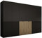 3E 3xE living.com Kleiderschrank, Graphitschwarz/Wotan-Eiche, 3 x 100 x 200 x 51 cm