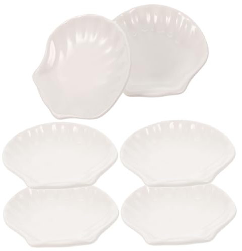 GALPADA 6stücke Jakobsmuschel Keramikteller Durchmesser Obstteller Snackteller Für Picknicks Partys Und Zuhause Leicht Zu Reinigen Und Langlebig