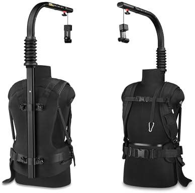 FLYCAM Flowline 500N Kamera-Unterstützungsweste für Gimbals, 10-12 kg | Unterstützt 10–12 kg mit Gasfederausgleich, verstellbarer Weste, 360° oberer Stange und ergonomischer Körperunterstützung