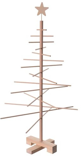 Holyart Xmas3 Albero di Natale Artigianale in Legno Naturale 75 cm