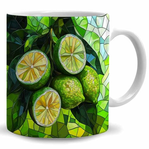 Mehrfarbig Tassen Limes Becher Keramik Kaffeetasse für Frauen Kaffee 330ml