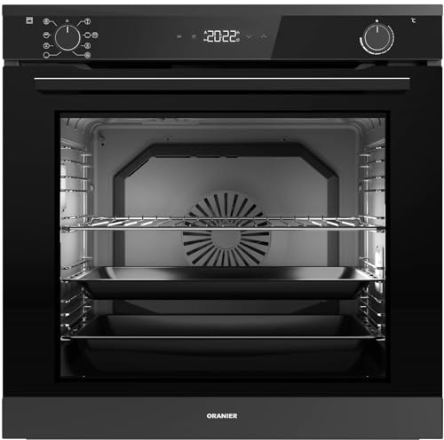 Oranier Pyrolyse Einbau-Backofen EBP620 - autarker Elektro-Ofen & 3 Teleskopvollauszüge für 3 Ebenen Soft-Close-Tür Knebel versenkbar & 9 Programme