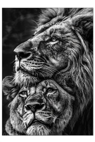 artboxONE-Puzzle XL (1000 Teile) Tiere Löwenpaar - Puzzle löwe Foto Goals