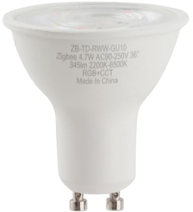 Sangeponiang para bombilla inteligente Tuya, bombilla LED ABS GU10, cambio de color RGBWW de 4,7 W, control remoto, regulable, para dormitorio, sala de estar, CA 90-250 V