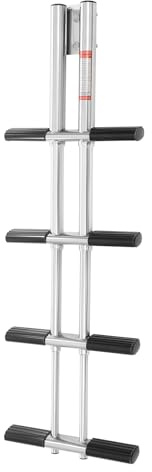RjcdOPL Scaletta telescopica da barca a 4 gradini, scaletta estensibile in acciaio inox, capacità 408 kg, pieghevole, regolabile, 35 – 105 cm, gradini antiscivolo, per barca, yacht, piscina