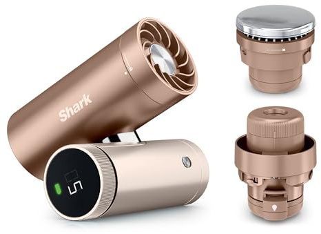 Shark ChillPill 3-in-1-HochgeschwindigkeitsHandventilator, FA022EUBR | Sprühnebel- und InstaChill-System, mit 3 Kühlaufsätzen, reisefreundliches Design, Iced Latte
