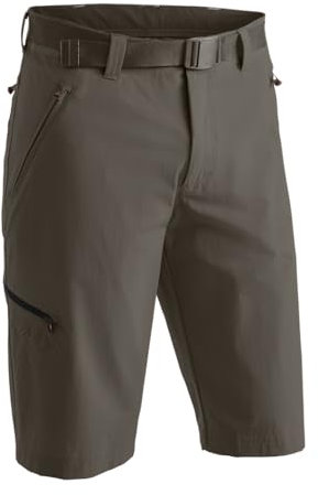 Maier Sports Nil Bermuda, Kurze Herren Wanderhose, Wasserabweisende Bermuda für Trekking und Hiking, PFC-frei, mSTRETCH pro 4 & Dryprotec, Braun, 54 (W38/L32)
