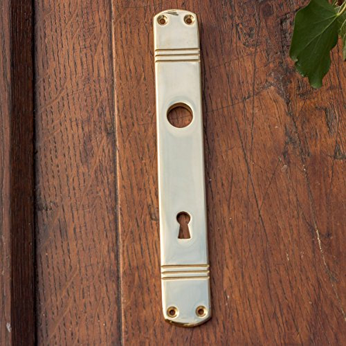 Antikas - Langschild Lauda, Messing poliert, Retro-Türbeschlag ca. 1930 antike Zimmertüren