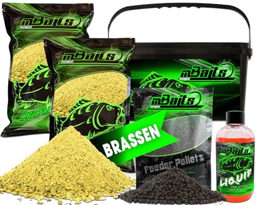 Angel-Berger Magic Baits Futterset mit Eimer Angelfutter Groundbait Liquid Pellets (Brassen)