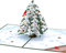 Lovepop® 3D Pop-Up Weihnachtskarte Weihnachten Karte Premium verschneiter Weihnachtsbaum | Versteckfach für Geldgeschenke & Gutscheine | inkl. Umschlag | Ausziehbare Notiz