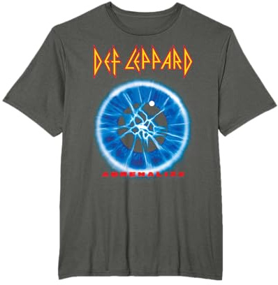 Def Leppard - Offizielles Adrenalisieren T-Shirt, Schwarz, S, Unisex, Kurzarm, Klassisch, V-Ausschnitt, 100% Baumwolle