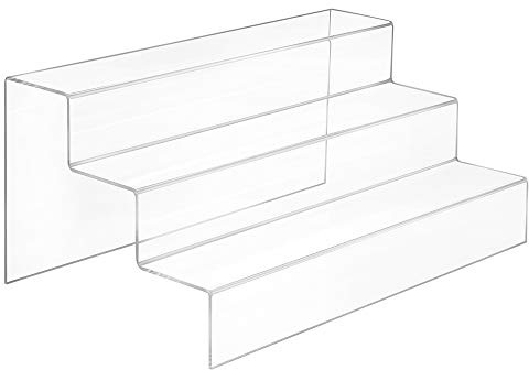 Zeigis - Dekotreppe 3-Stufig 400x185x250mm, glasklares Acrylglas | 80mm Stufentiefe / UV-beständiges Material - für Sammelfiguren, Waren oder Kosmetik in Vitrine und Regal