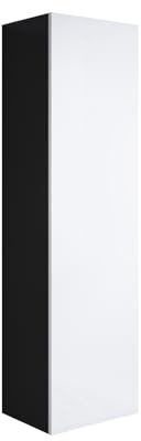 MB Muebles Bonitos, Armoire avec Pieds 2 cm Luke V4 pour Salon ou Salle à Manger Moderne, Meuble Modulaire en Mélamine Brillante, Couleur Noir et Blanc, 40x167x29 cm