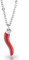 inSCINTILLE Halskette Damen Edelstahl Glückshorn mit verstellbarer Kette (Rot)