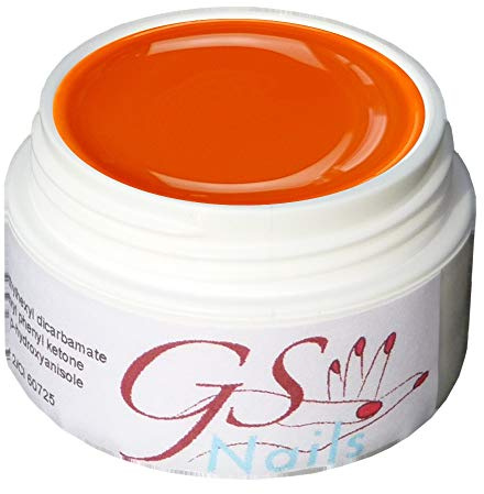 GS-Nails UV Farb-Gel für Nail-Art & Nagel-Design - 5 ml UV-härtendes Cover-Gel - Selbstglättendes Nail-Gel - Retro Orange - B2