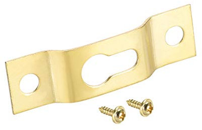 sourcing map 50Stk. Schlüsselloch Hängend Platte 40mmx11mm Haken Rahmen mit Schrauben Gold