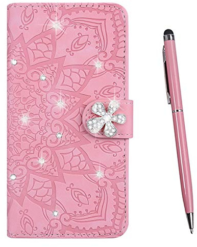 TOUCASA Cover per Samsung Galaxy J5 2017 / J530,Flip Custodia [Glitter Diamond] PU Pelle Portafoglio Unico Sottile Funzione TPU Antiurto Flip Cover a Libro Custodie Protettivo (Rosa)