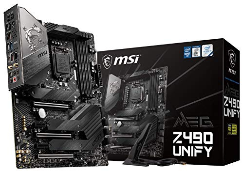 MSI MEG Z490 Unify ATX Gaming Motherboard (Intel Core, LGA 1200 Socket, SLI/CF, Triple M.2 Slots, USB 3.2 Gen 2, Wi-Fi 6)