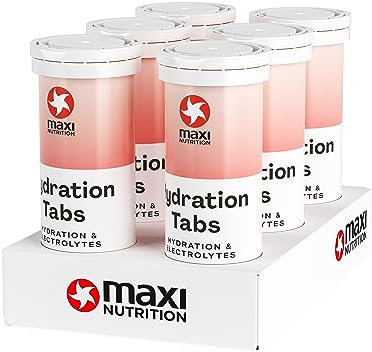 MaxiNutrition Hydration Tabs Pink Grapefruit 6er Pack Elektrolyte-Tabletten Für Erfrischendes Fitnessgetränk, Regenerierung Des Mineralhaushalts, Zuckerfrei, Vegan, Ohne Künstliche Aromen