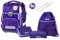 Schneiders 78385-074 - Schulranzen-Set Cosmic Girl in Violett, für Mädchen, 6-teiliges Set für den Schulanfang mit Schultasche, Federmappe, Schlamper, Sport-Beutel, 2 Klett-Motiven und 2 Leuchtstäben