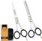 ASIPRO Haarschneideschere Set 6.5/16.5cm mit Mikroverzahnung Profi Haarschere Set für Männer Frauen und Haustiere Friseur Set einschließlich Effilierschere und Etui Haarschere Friseurschere Set
