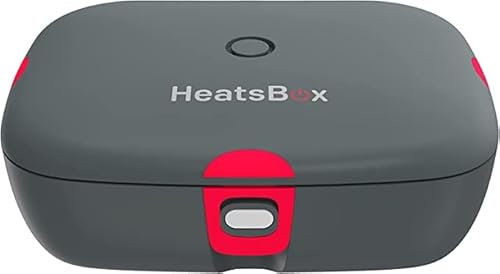HeatsBox Style+ - Scaldavivande elettrico controllato da app, 100 W, con ciotola in acciaio inox a prova di perdite da 925 ml, coperchio per il trasporto, grigio