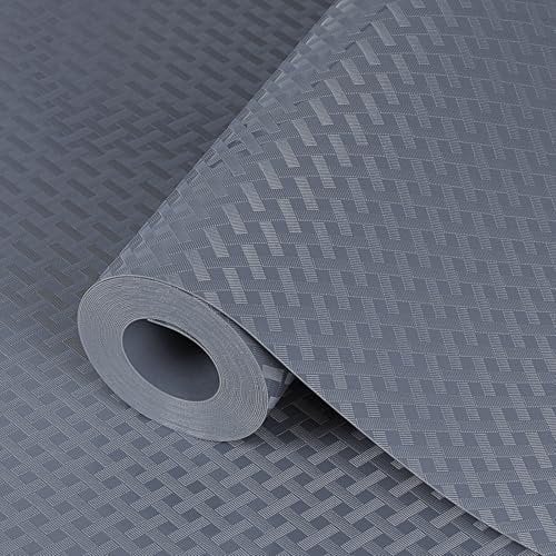Hersvin Schubladenmatte (Übergröße) 50cmx600cm Schrankpapier Schubladeneinlage Eva Wasserfest Nicht Klebende Unterlage Teppich für Küchenschränke (Grau/Gekreuzte Streifen)