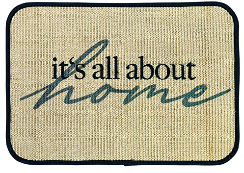 WohnDirect Eco-Sisal Fußmatte 45x90 - Fußmatte 100% Sisal - rutschfeste Türmatte It's All About Home - Kratzmatte - Made In Germany