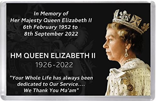 Acrylic Fridge Magnet celebrating and commemorating the life and reign of HM Queen Elizabeth ll We thank you Ma'am