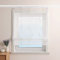 ESLIR Raffrollo Weiß Raffgardine mit Klettband Gardinen Küche Transparent Bändchenrollo Voile Bestickt mit Wellen Muster Grün BxH 140x140cm 1 Stück