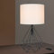 lux.pro Tischleuchte Gloucester Nachttischlampe mit Gitter Tischlampe E27 1-flammig aus Metall und Textil Leseleuchte Schwarz/Weiß