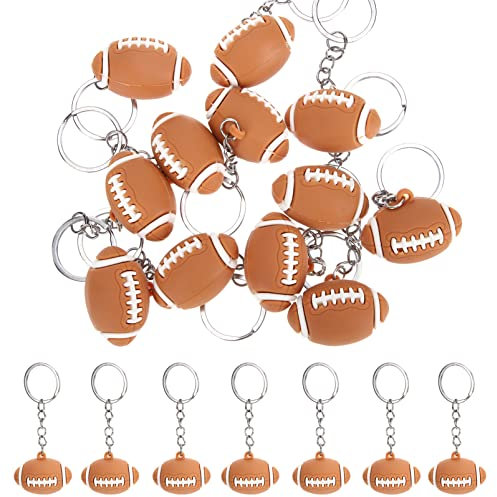 NUOBESTY 12 Pezzi Portachiavi Rugby Mini Pallone da Rugby Ciondolo Appeso Portachiavi Modello Fascino per Scuola Carnevale Ricompensa Calcio Bomboniere