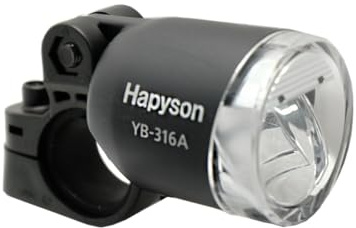 Hapyson YB-316A-MK strålkastare för Cykel Hub Dynamo, Matt Svart