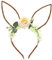 Krause & Sohn Hasen-Ohren Haarreif mit Blumen Ostern Kostüm-Zubehör Fasching Karneval Osterhase (Weiss)