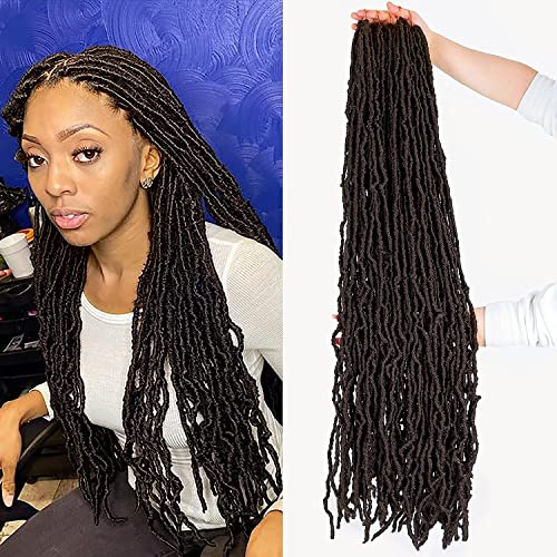 Faux Locs 36 Inch Crochet Hair New Soft Locs 5 Packs/Lot Curly Wavy Pre-Looped Faux Locs Goddess Synthetic Fiber Hair Extensions