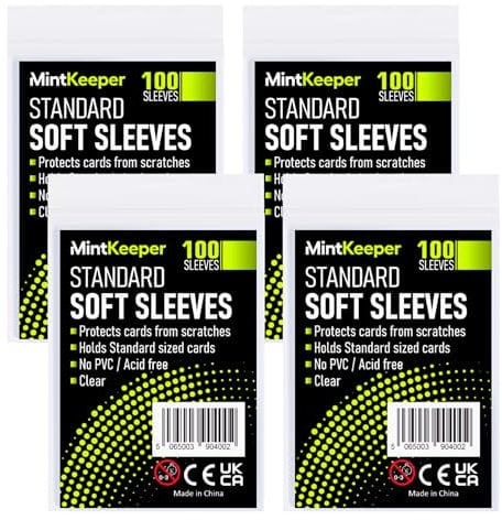 MintKeeper - Standard Soft Card Sleeves - Trading Card Penny Sleeves Compatible with Most Standard Sport and Trading Cards (4 Pack)