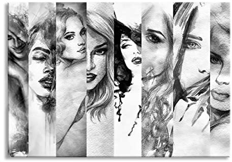 Pixxprint Glasbild, Wandbild aus Echtglas, Haar Frisuren, 100x70 cm, inkl. Aufhängung und Abstandshalter