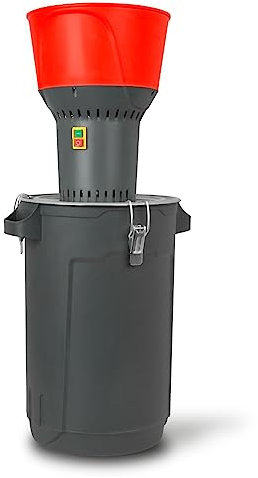 EBERTH Mulino Elettrico per Cereali con 60L Secchio, Motore Elettrico 1300 Watt, Tramoggia da 13L, 400kg/h, lama in acciaio inox, 5 setacci inclusi, Macina Professionale per Produzione di Mangimi