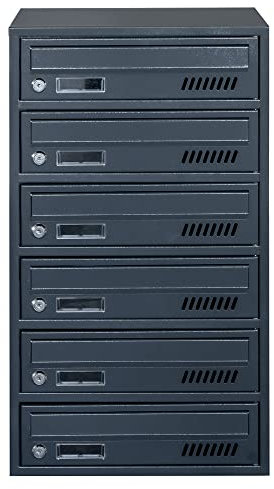 6-Personen-Briefkasten EURO GLM6 Farbe RAL 7016
