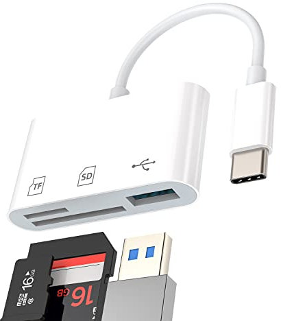 USB C Hub TF Micro SD Card Reader(3in1)Type-c 3.0 Port Docking Station Adapter Compatible for Samsung Galaxy Apple iPhone15 Pro Max Plus iPad Pro Air Macbook Google Pixel LG Memory Flash Drive Dongle