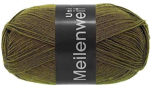 LANA GROSSA Meilenweit 100 | Sockenklassiker, uni und bedruckt, waschmaschienenfest | Handstrickgarn aus 80% Schurwolle & 20% Polyamid | 100g Wolle zum Stricken & Häkeln | 420m Garn FB1390