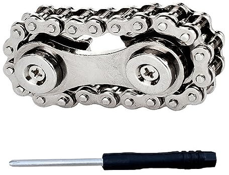 Dekompression Kettenrad Gyroskop Spielzeug, Anti Stress Spielzeug,Fidget Toys, Fahrradketten-Übertragungsspielzeug, Für Chain Toys Zur Entlastung Von Stress Und Angs(Silbrig)