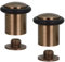 EVI Herrajes 2 x Door Stoppers | Threaded Base | Black Natural Silicone | Brass | Includes Dowel + Screw