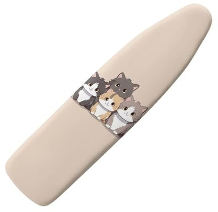 Tongluoye Cute Cat Ironing Board Cover and Pad Standard Size Ironing Board Protective Dustproof Cover 15 x 54 Table Top Ironing Board Sleeve with Elastic Edge Ironing Padded Cover Yellow
