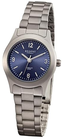 REGENT Damen Armbanduhr Analog Metallarmband grau URF1440 Analoguhr