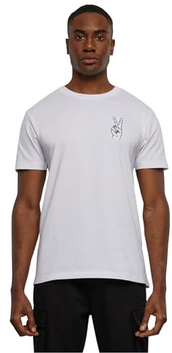 Mister Tee Herren Peace Sign Tee EMB White, 5XL