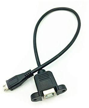 Asukohu Câble adaptateur micro USB mâle vers USB 2.0 type B femelle 30 cm/50 cm avec trou de vis pour montage sur panneau, câble d'alimentation USB